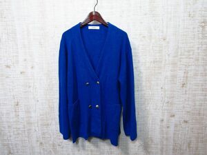 ジョンブル JOHNBULL 　サンプル品　ニットカーディガン　レディースM　青