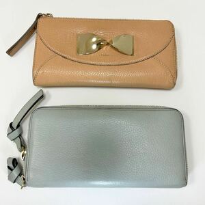 ☆Chloe クロエ 長財布 2点セット☆　ラウンドジップ＆L字ファスナー　ツイステッドボウ 3P0762 【USED】0614