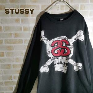 STUSSY ステューシー Tシャツ 長袖 ロンＴ SSリンク 黒