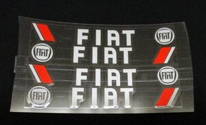 【新品・即決】シルバー文字 フィアット FIAT ドアノブ サイドミラー ステッカー ４枚セット 13cm シール