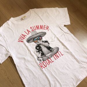 【roial ロイアル　メンズ】白　プリント　半袖Tシャツ M