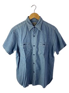 Buzz Rickson’s◆BLUE CHAMBRAY WORK SHIRT/半袖シャツ/16/コットン/IDG/無地/BR35856