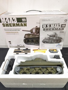 1円～！未使用 美品 保管品【HENG LONG U.S.M4A3 105 SHERMAN 1/16】ヘンロン シャーマン 戦車 ラジコン 中戦車 駆逐戦車 歩兵支援車両