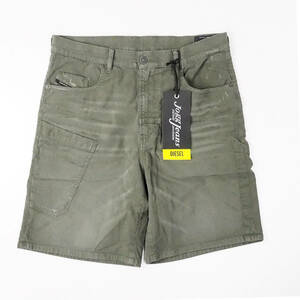 新品正規品 DIESEL JOGG JEANS ジョグシーンズ D-AZERR-SHORT-NE ウォッシュ ショートパンツ ハーフパンツ デニム ミリタリーグリーン W34