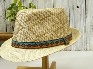 STRAW HAT　編み込み スエスニックベルト アイボリー　ブラウン 男女OK　送料\350　ストロー　メンズ　レディース