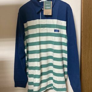 エルエルビーン/L.L.Bean/長袖ポロシャツ /長袖シャツ/ラガーシャツ/新品未使用/JAPAN FIT/XL/ボーダー/アウトドア／秋冬/patagonia/monbel