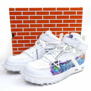 153s Off-White × NIKE オフホワイト ナイキ AIR FORCE 1 MID SP LTHR エアフォース ミッド DR0500-100 US10 28cm 箱有 ※中古