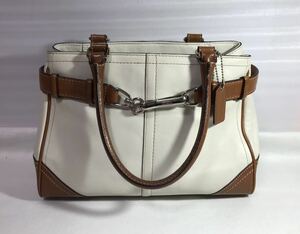 COACH コーチ ハンドバッグ ストラップ付き アイボリー色 トートバック レディースファッション おしゃれアイテム