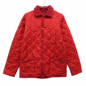 ラベンハム ロゴタグ キルティング 中綿ジャケット 34 レッド LAVENHAM レディース