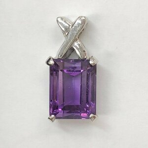 ★可愛い■オシャレ特価品■ペンダントトップ■アメジスト３．１０ｃｔ■Ｋ１８ホワイトゴールド■２．４グラム■中古品★