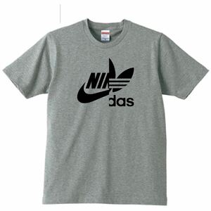 【送料無料】【新品】ナイダス Tシャツ パロディ おもしろ プレゼント メンズ グレー Lサイズ