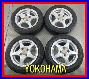 ■中古タイヤホイール■ YOKOHAMA GRASS IX 13インチ 4.5J +45 4H 100 GOODYEAR GT-ECO STAGE 155/65R13 73S S 夏 激安 送料無料 K487