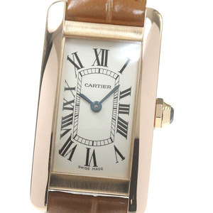 カルティエ CARTIER W2607456 タンクアメリカンSM K18PG クォーツ レディース 良品 _845714