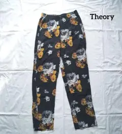 Theory ローズ 花柄 シルク パンツ