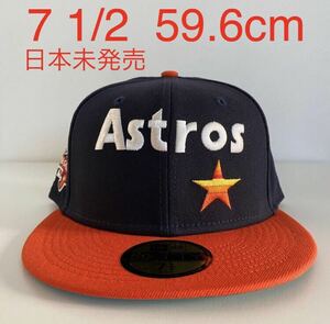 新品 New Era ツバ裏グリーン Houston Astros Retro Jersey Script Cap Navy Orange 7 1/2 59.6 ニューエラ アストロズ キャップ ネイビー