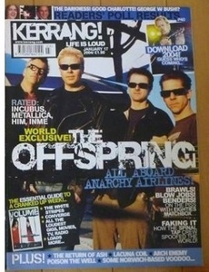 送料込!!【kerrang!ケラング★offspringオフスプリング】激レア輸入洋楽雑誌・イギリス週間音楽誌・痛み有中古NO,988