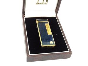 1円 ■美品■ dunhill ダンヒル 高級ガスライター ローラーガスライター 喫煙グッズ 喫煙具 ネイビー系×ゴールド系 FF8572