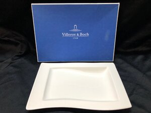 23A103 送料無料 Villeroy &Boch ビレロイ&ボッホ 1748 ニューウェイブプレート 大皿 長方形 約33cm x 約23cm 箱付 長期保管品 未使用