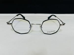 Yohji Yamamoto ヨウジ ヤマモト 山本耀司 眼鏡フレーム YY1308 003 ブラック シルバー 伊達眼鏡 人気フレーム 8角形 未使用 美品
