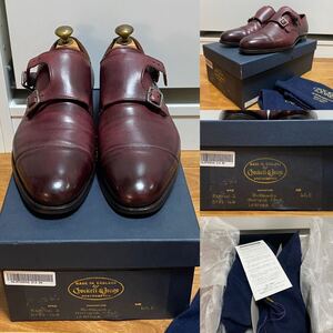 クロケット&ジョーンズ REPTON ダブルモンクストラップ バーガンディ UK6.5E CROCKETT&JONES ハンドグレードライン ドレスシューズ 革靴