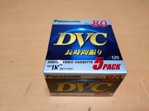 【未使用/現状品】パナソニック　ミニDVカセット AY-DVM80V5/5巻パック