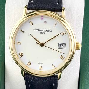 【1円〜】FREDERIQUE CONSTANT フレデリック コンスタント 腕時計 メンズ AT 自動巻 ホワイト文字盤 ゴールド 裏スケ デイト 可動品