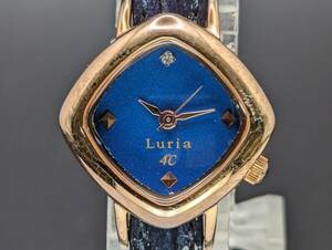 【中古 稼働品】 Luria 4℃ ルリア ヨンドシー 3針 レディース クォーツ 電池交換済 腕時計 現状品 (k-0580)