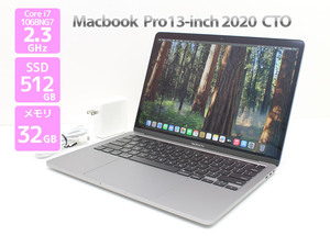 Apple Macbook Pro 13-inch,2020 新品互換バッテリー 英字KB Core i7 1068NG7 2.3GHz メモリ32GB SSD512GB Cランク L89H 中古