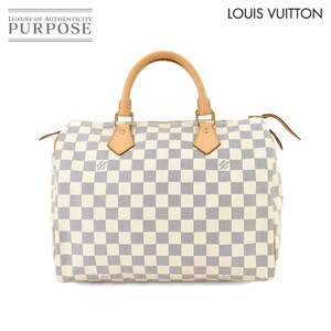 ルイ ヴィトン LOUIS VUITTON ダミエ アズール スピーディ 30 ハンド バッグ N41533 ゴールド 金具 Speedy 30 90256470