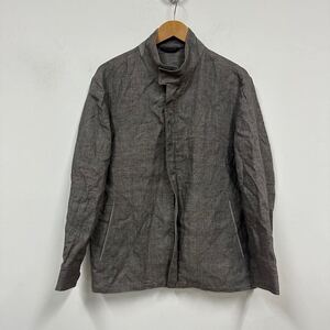 LoroPiana ロロピアーナ リネンジャケット フルジップ グレー系 メンズ サイズM イタリア製 リネン 麻100% ジャケット ブルゾン a604