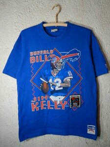 to3417　レア　NUTMEG　ナツメグ　アメリカ製　vintage　ビンテージ　NFL　JIM KELLY　バッファロー　ビルズ　ジムケリー　tシャツ　