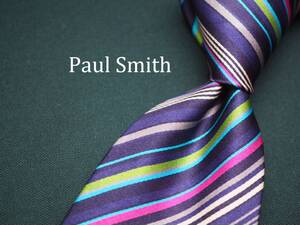 美品【Paul Smith ポールスミス】 C1579 パープル系 SILK ブランド ネクタイ 古着 良品