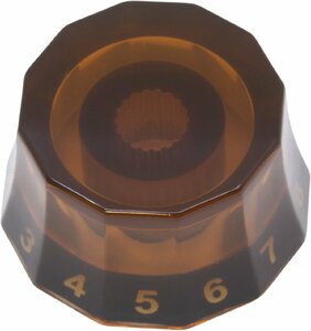 ノブ Knob - Plastic, Knurled Shaft, Lampshade, PRS Style, Amber [送料170円から 同梱可]