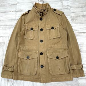 極美品 バーバリーブラックレーベル BURBERRY BLACK LABEL ミリタリージャケット ノバチェック ライトブラウン サイズM