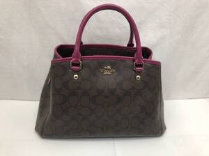 COACH ハンドバッグ パープルxブラウン系 F34608 PVCxレザー コーチ SS-237644