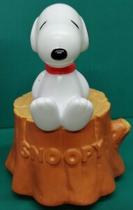  三和銀行　貯金箱　スヌーピー　切り株　切株　SNOOPY　フィギュア