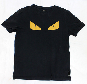 【FENDI】フェンディ モンスター Tシャツ サイズ52（XL相当）ワッペンロゴ ブラック