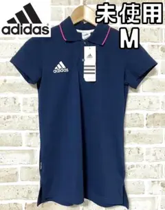 未使用 アディダス adidas レディース 半袖ポロシャツ Mサイズ ネイビー