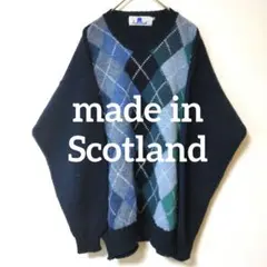 VINTAGE made in Scotland アーガイル柄 ニット