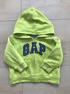 baby GAP ベビー ギャップ フルジップ パーカー ゲッコー グリーン シャンブレー カレッジ ロゴ アーチ 裏起毛 フリース ジャケット レトロ