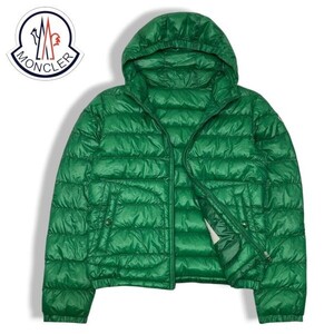 8 国内正規品 MONCLER モンクレール GUERIN DOWN JACKET ゲラン ナイロン ダウンジャケット ロゴワッペン 0 グリーン メンズ