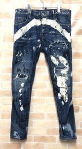 DSQUARED2 ディースクエアード TIDY BIKER ジーンズ S74LB0245 ブルー×ホワイト 48 111416095