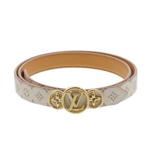 ★美品★LOUIS VUITTON ルイヴィトン ベルト LV トリオ 20MM リバーシブル M8481W DUNE モノグラム・デュンヌ RS ゴールド GOLD