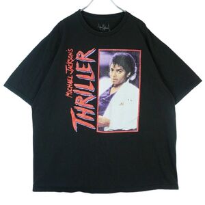 マイケルジャクソンMichael JacksonアーティストＴシャツミュージシャンＴスリラーThrillerフォトプリント黒ブラックvintage40130