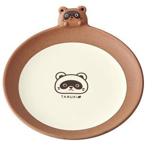 TANUKI ダイカット中皿 16cm お皿 陶器 たぬき 動物柄 スケーター