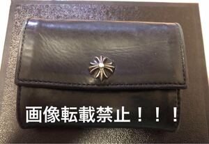 CHROME HEARTS クロムハーツ　TINY WALLET タイニーウォレット CHプラス レザー コンパクトウォレット 財布 ブラック　国内正規　クロス 