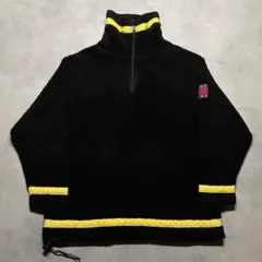 90s Tommy Jeans black boa half zip Y2K