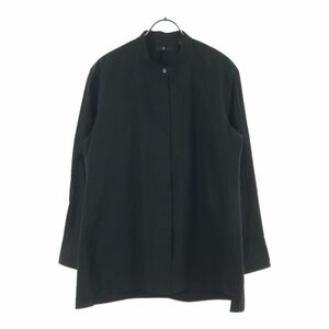 ユニクロ プラスジェイ 長袖 バンドカラーシャツ L ブラック UNIQLO +J #NAME? レディース