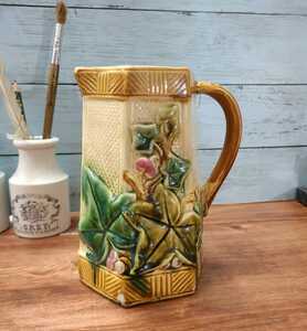 フランスアンティーク バルボティーヌ ピッチャー 花瓶 フラワーベース 花柄 カフェ インテリア 食器
