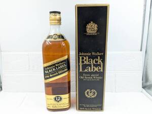 1円～【未開栓 古酒】Johnnie Walker ジョニーウォーカー ブラックラベル 12年 ジョニ黒 750ml 43度 黒金キャップ ウイスキー 箱付き